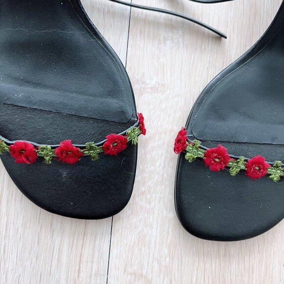 NEW REFORMATION Made In Brazil Leather Carina Lace Up Mid Heel Sandals 725 15j8 - Picture 8 of 10